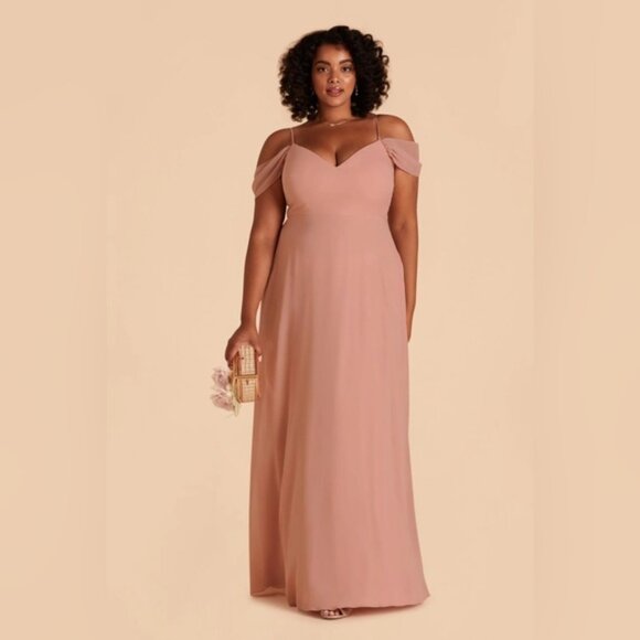 Birdy Grey Devin Convertible Chiffon Dusty Rose Bridesmaid Maxi Dress NWT - Picture 3 of 3